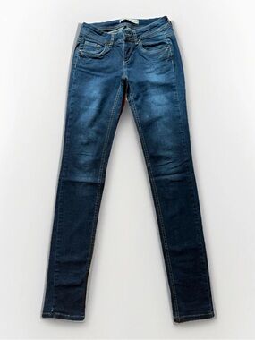 Ole Women Size 27 Denim Jeans Cotton Blend Used Pants Dark Blue Dkinny Straight